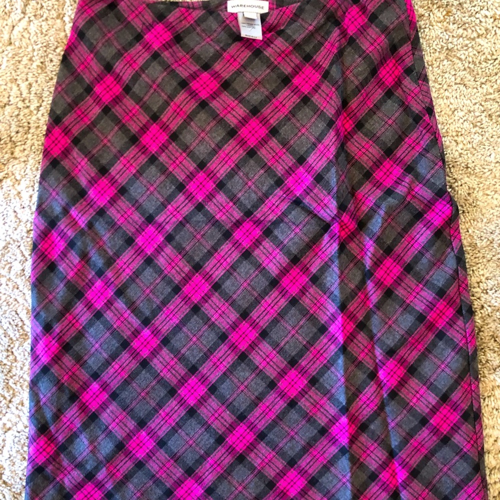 Y2K Vintage Warehouse pink plaid skirt